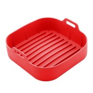Forma 15cm Silicone Vermelha Quadrada Para Airfryer
